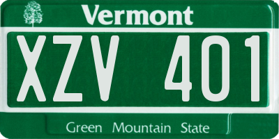 VT license plate XZV401