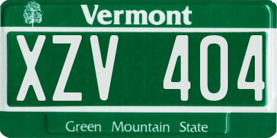 VT license plate XZV404