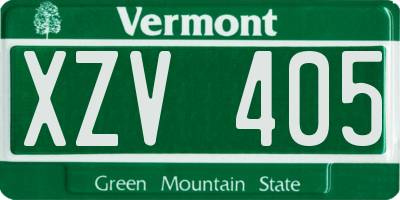VT license plate XZV405