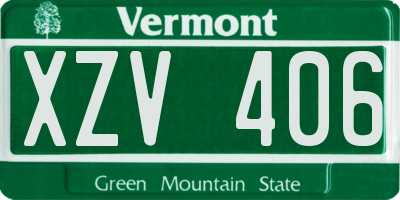 VT license plate XZV406