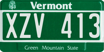 VT license plate XZV413