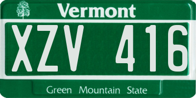 VT license plate XZV416
