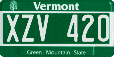 VT license plate XZV420