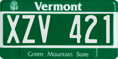 VT license plate XZV421