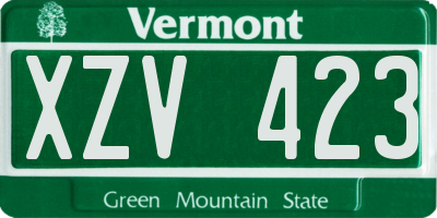 VT license plate XZV423