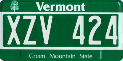 VT license plate XZV424