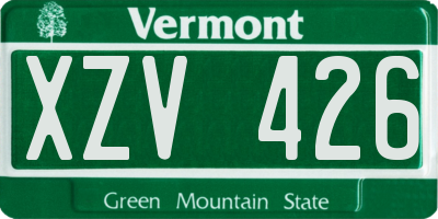 VT license plate XZV426