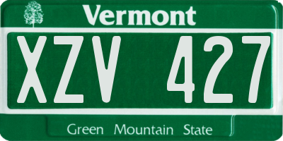 VT license plate XZV427