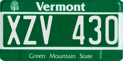 VT license plate XZV430