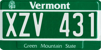 VT license plate XZV431