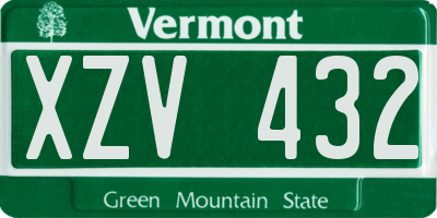 VT license plate XZV432