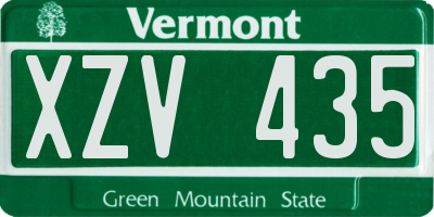 VT license plate XZV435
