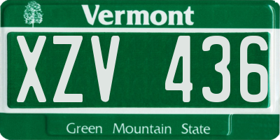 VT license plate XZV436