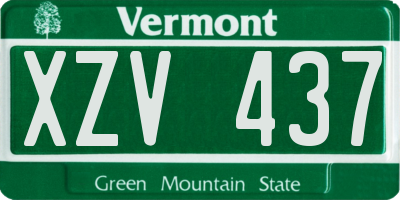 VT license plate XZV437