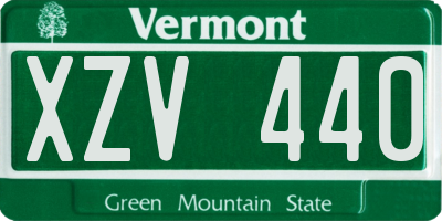 VT license plate XZV440