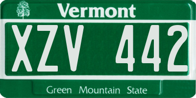 VT license plate XZV442