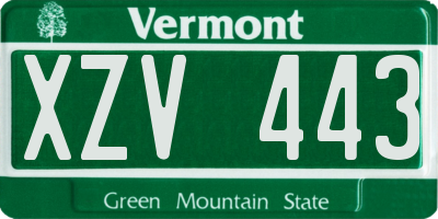 VT license plate XZV443