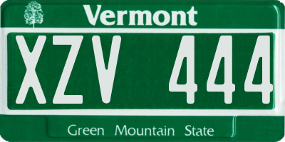 VT license plate XZV444