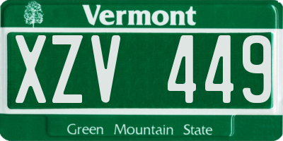 VT license plate XZV449