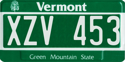 VT license plate XZV453
