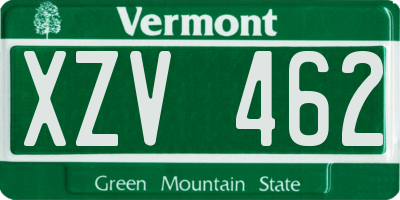 VT license plate XZV462