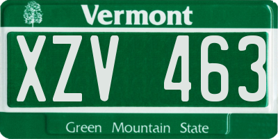 VT license plate XZV463
