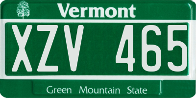 VT license plate XZV465