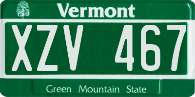 VT license plate XZV467