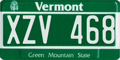 VT license plate XZV468