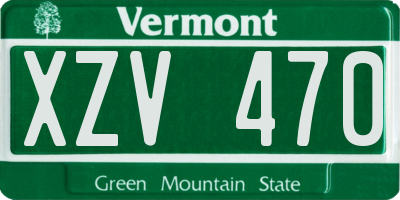 VT license plate XZV470