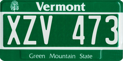 VT license plate XZV473