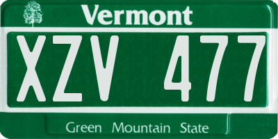 VT license plate XZV477