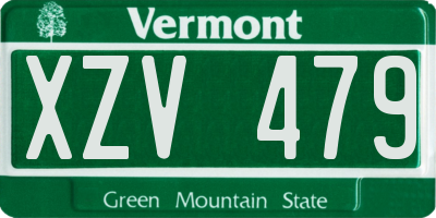 VT license plate XZV479