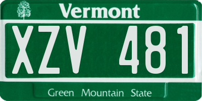VT license plate XZV481