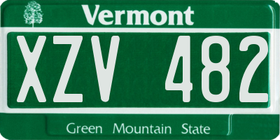 VT license plate XZV482