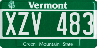 VT license plate XZV483