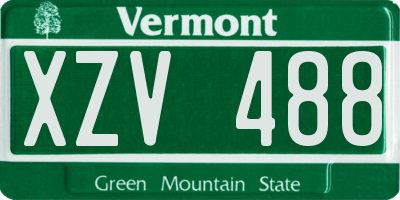 VT license plate XZV488
