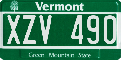 VT license plate XZV490