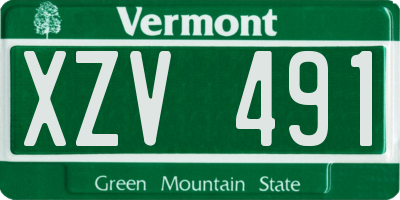 VT license plate XZV491