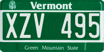VT license plate XZV495