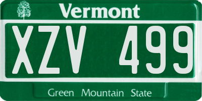 VT license plate XZV499
