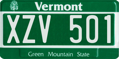 VT license plate XZV501