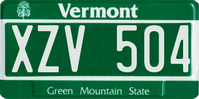 VT license plate XZV504