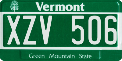 VT license plate XZV506
