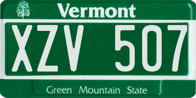 VT license plate XZV507