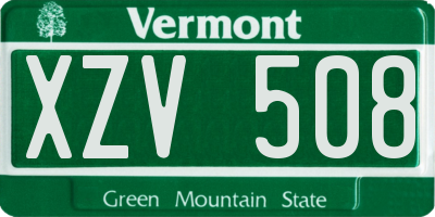 VT license plate XZV508