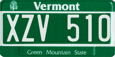 VT license plate XZV510