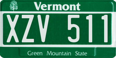 VT license plate XZV511