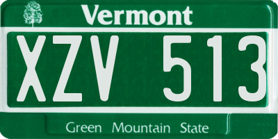 VT license plate XZV513