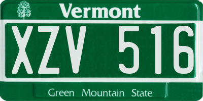 VT license plate XZV516